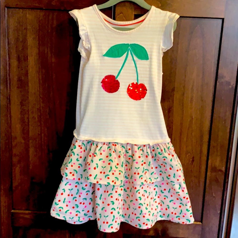 Mini Boden (7/8Y) Color Changing Cherry Pink Dress